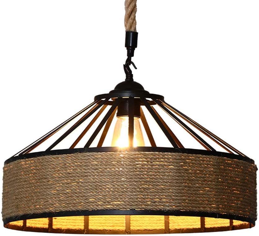 Lampe suspendue en corde de chanvre pour éclairer les petits espaces sans encombre