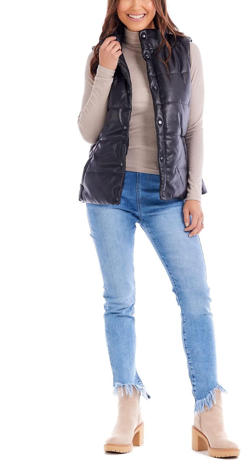 Mud Pie womens Mud Pie Women's Boyd Faux Leather Vest