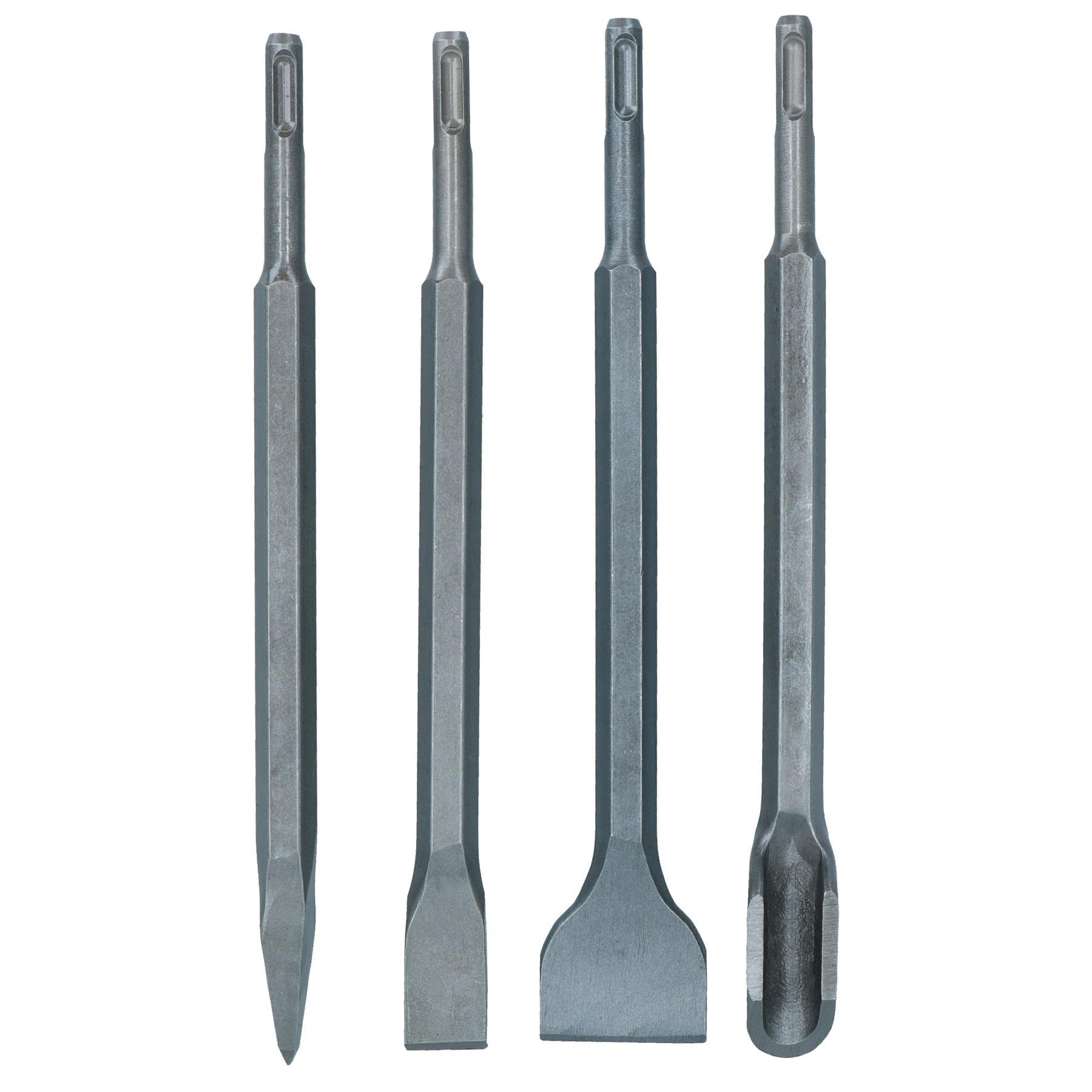 SDS Plus Chisel Set Point Flat Gouge and Tile Chisels (4pcs kit) TE282