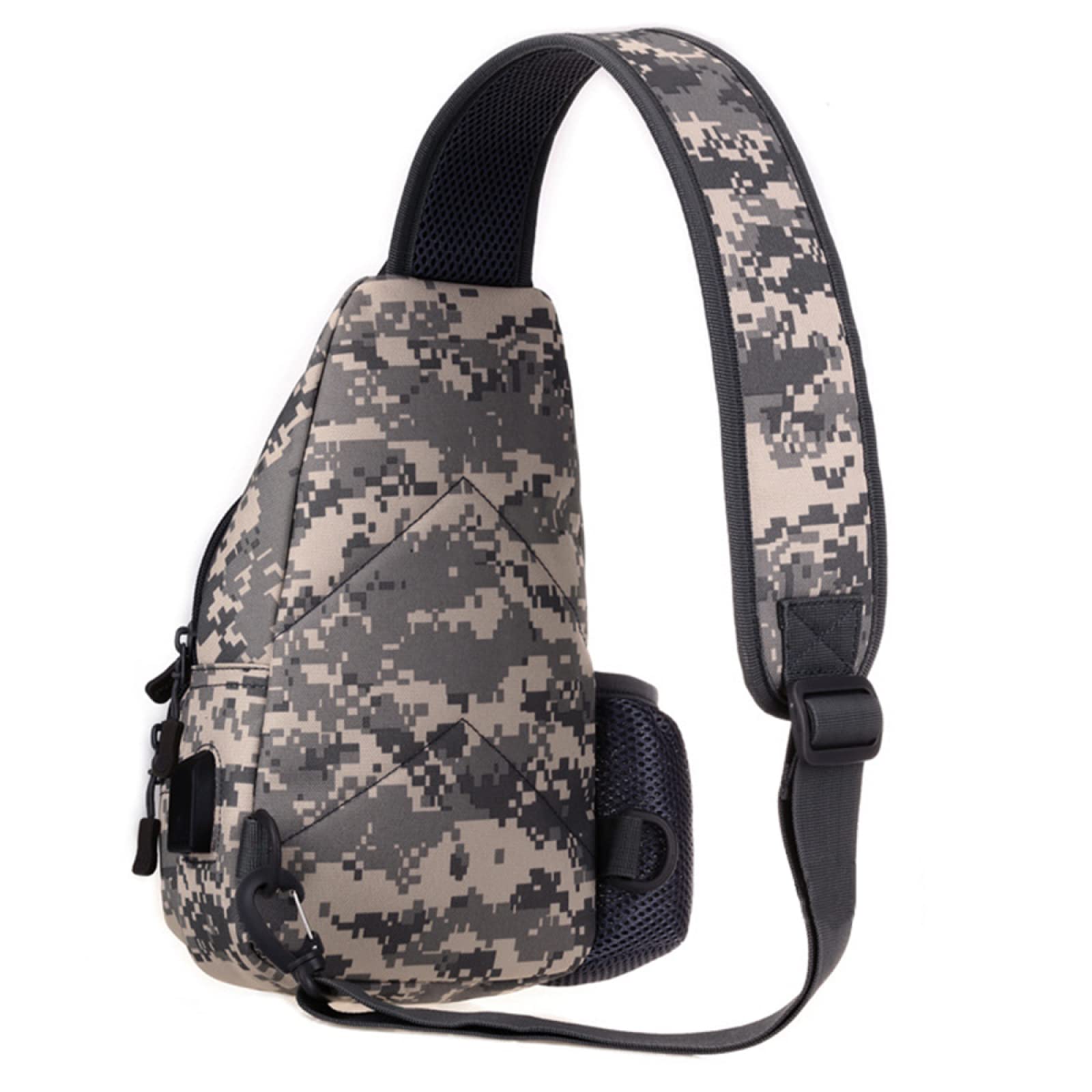REEBOW GEAR Borsa da Petto Militare Tattica Molle Borsa a Tracolla con Tracolla a Tracolla con Porta Bottiglia d'Acqua,ACU
