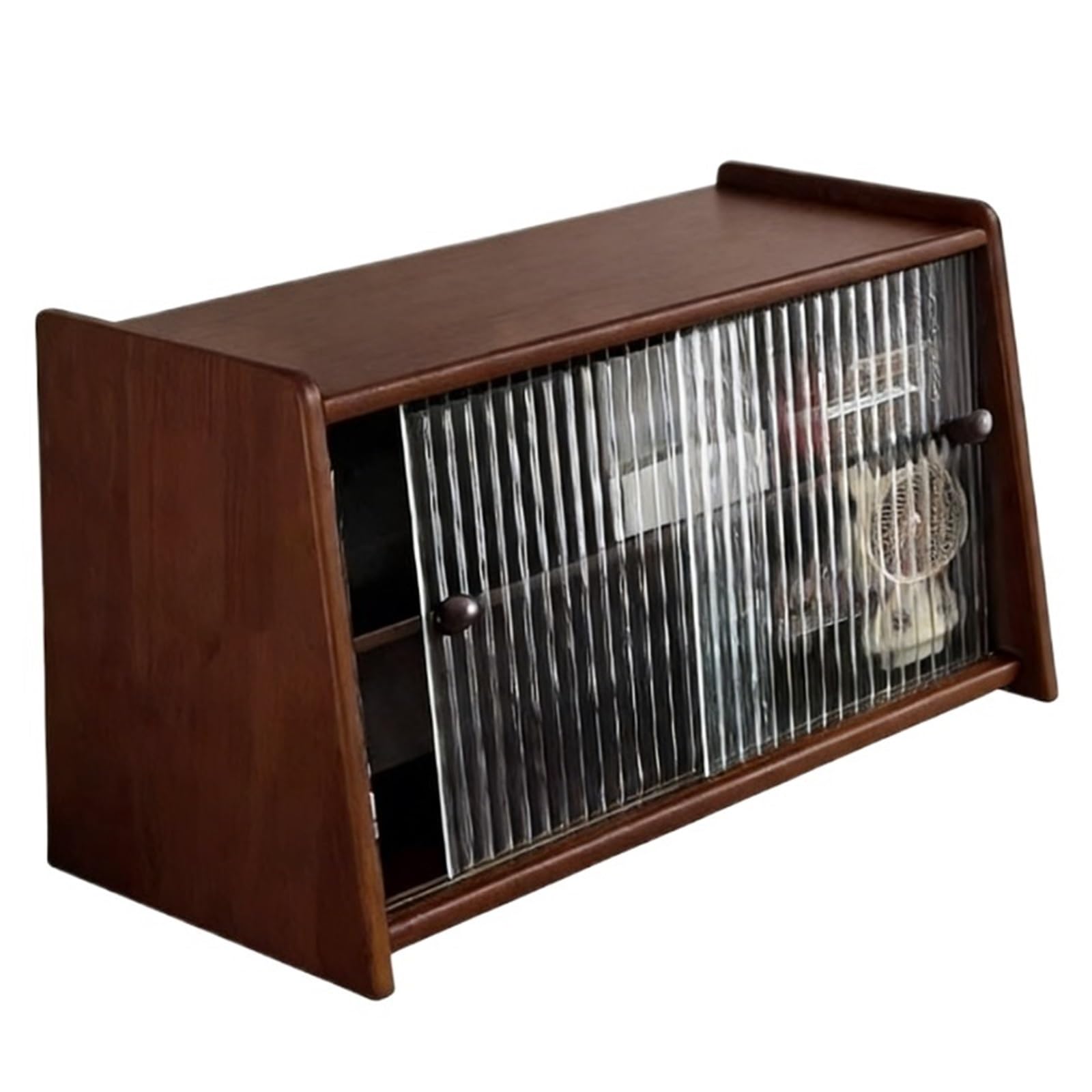 CYairong-22 Cup Display Shelf Solid Wood trapezoidal Cup Holder Coffee storagen Table top Placement Coffee Mug Display Rack(Walnut)