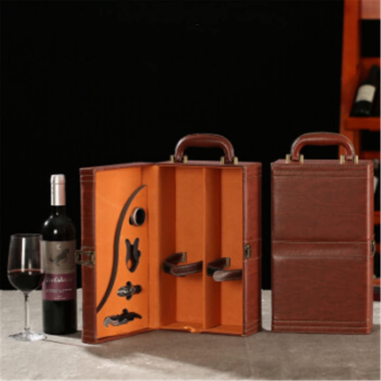Boîte d'emballage de vin Rouge rétro pour Home Bar Decor