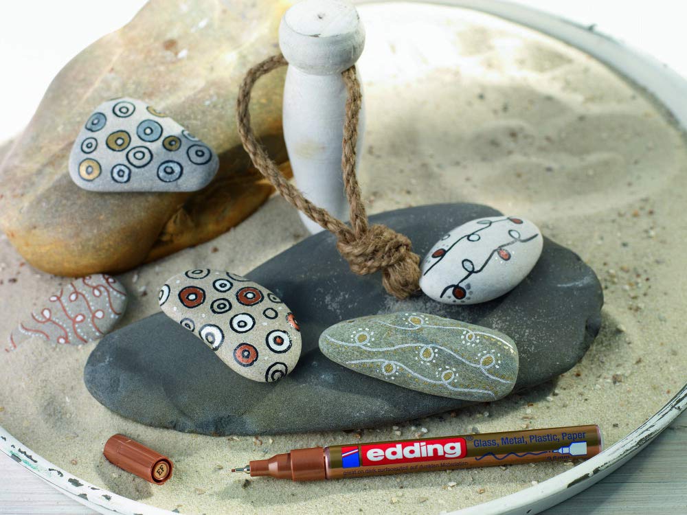 edding 780 znakowanie błyszczące farby - srebro - 10 markerów z połyskiem - bardzo cienka końcówka 0,8 mm - do rysowania, kolorowania, scrapbookingu - wodoodporna, wysoce nieprzezroczysta