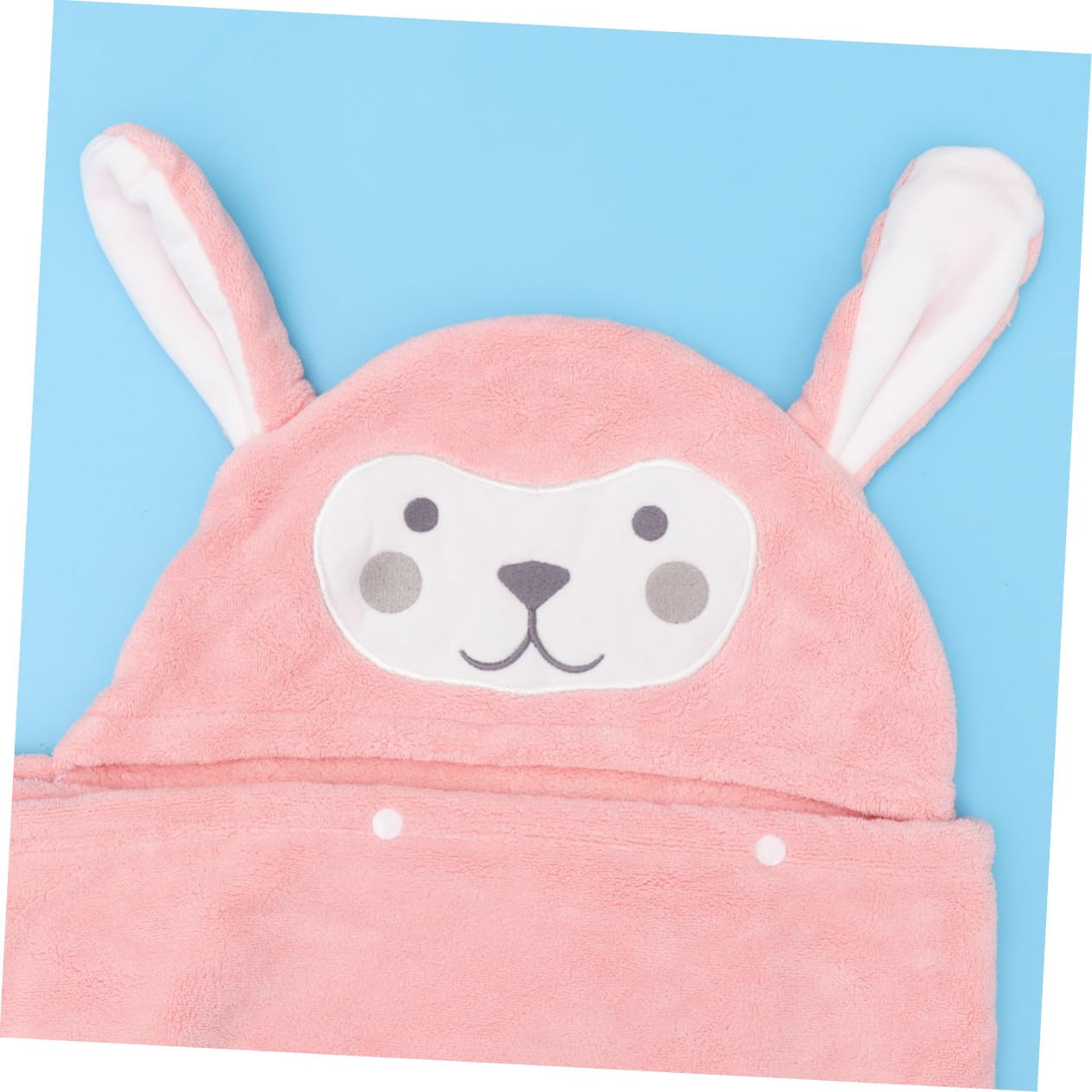 Gadpiparty Toalla de Baño Capucha para Niños en Coral Polar Rosa, Absorbente Secado Rápido Diseño de Conejo para Piscina y Parque Acuático