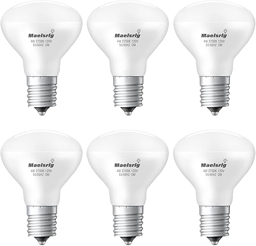 Bombilla LED E17 R14, 4 W (equivalente a 40 W), mini reflector reflector, base intermedia E17, blanco suave 2700 K, 400 lúmenes, regulable, paquete