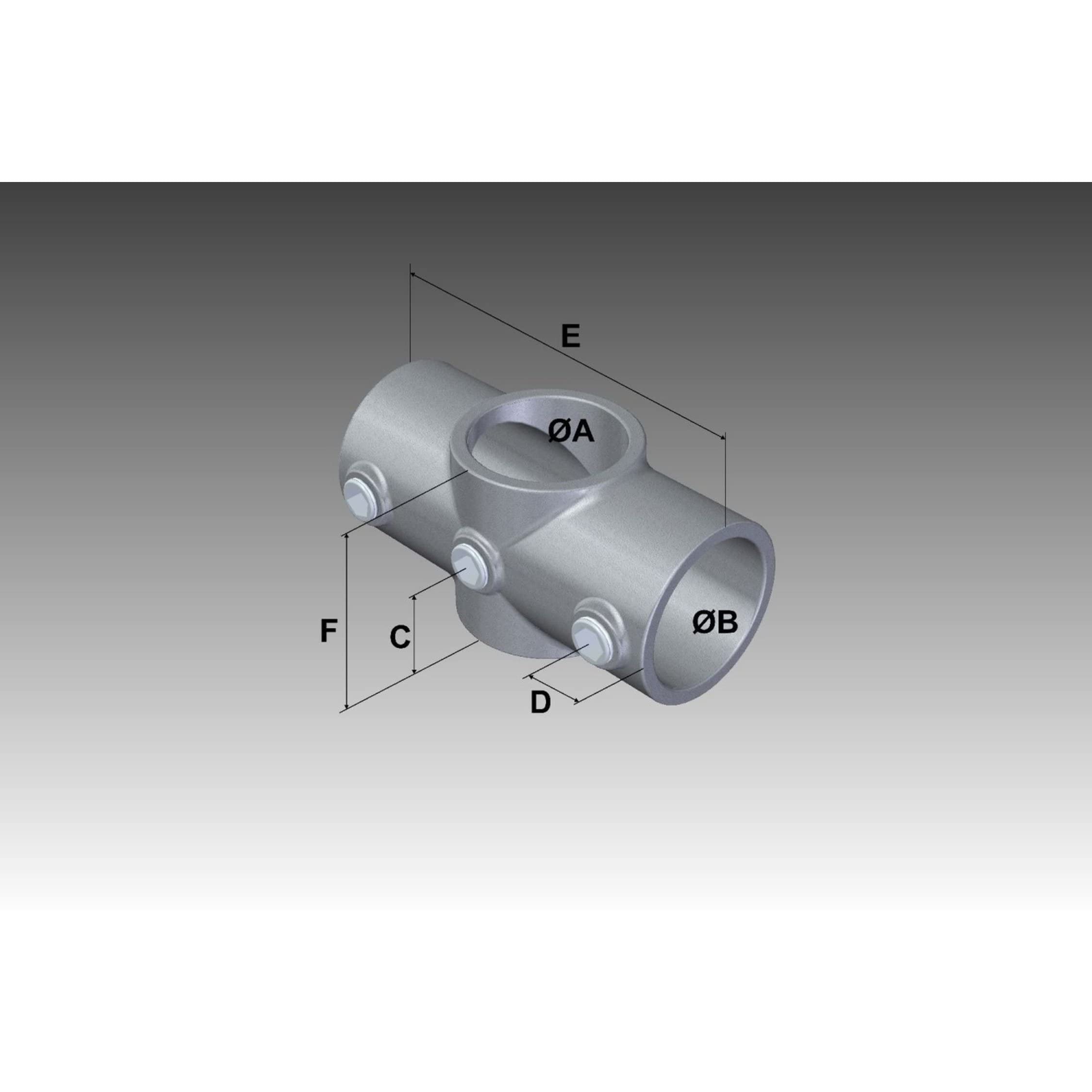 Rohrverbinder Kreuzverbinder 1 1/4 (42,4 mm), 90° - Durchgang AVERDE