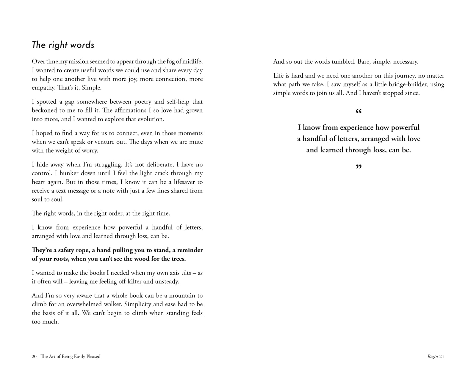 The Art of Being Easily Pleased: Words to Unlock a Wonderful Life