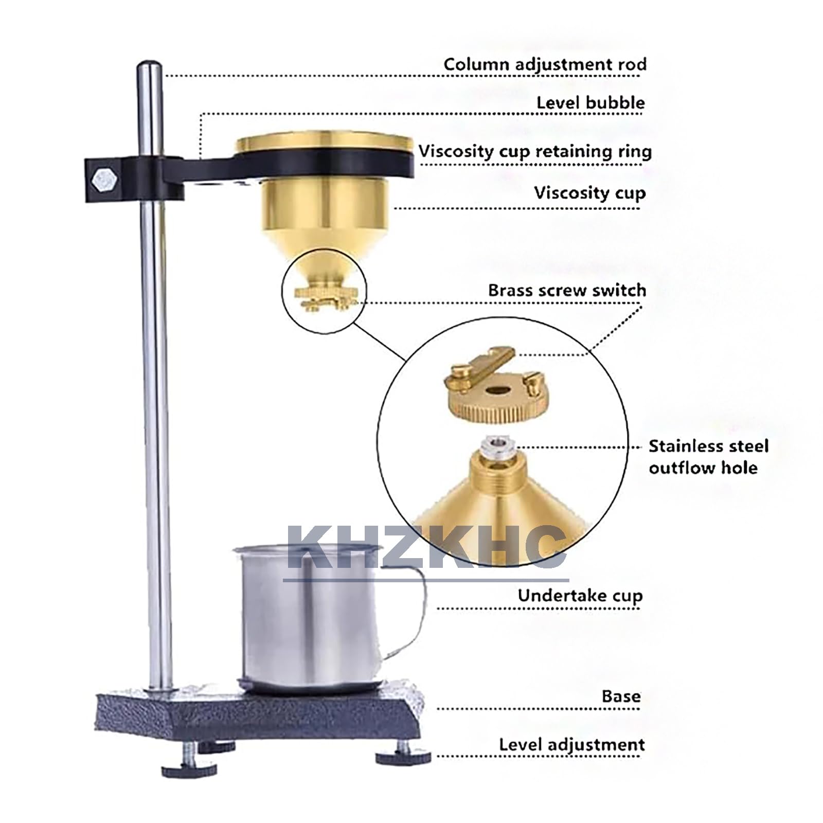 Viscosímetro Flow Cup para una medición precisa de la viscosidad, ideal para pruebas de pintura y barniz