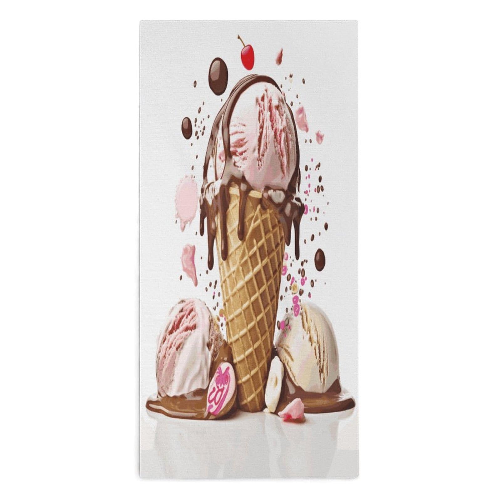 Btcowzrv Style Ice Cream Bath Towel Beach Towels Shower Towel