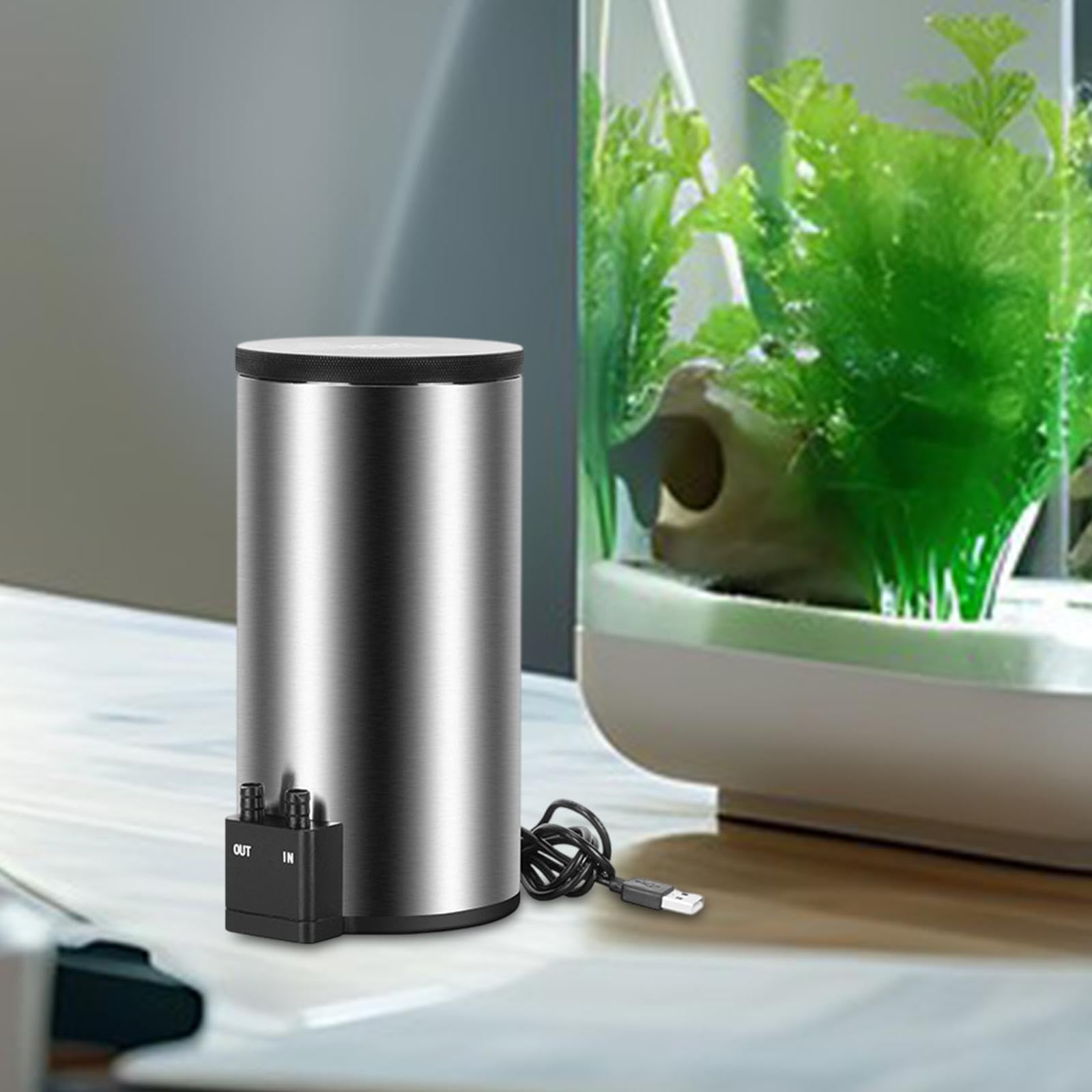 Filtro Externo para Acuario con Entrada Y Salida Inferiores de Filtración Silenciosa Estructura Ligera Y Compacta Hecho en Acero Inoxidable Ad, 20cmx10cm