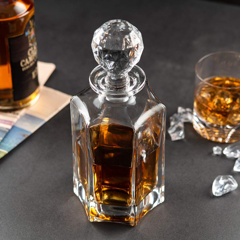 SIAMO Liquor Decanter Whiskey Decanter Crystal Square Decanter Bourbon