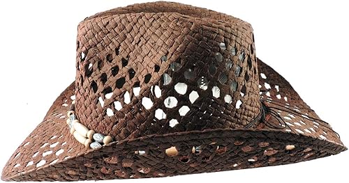 Miniatura 6 de Sombrero de vaquero de paja para hombres y mujeres, sombrero de sol Sombreros Vagueros Classic Western Accents Sombreros