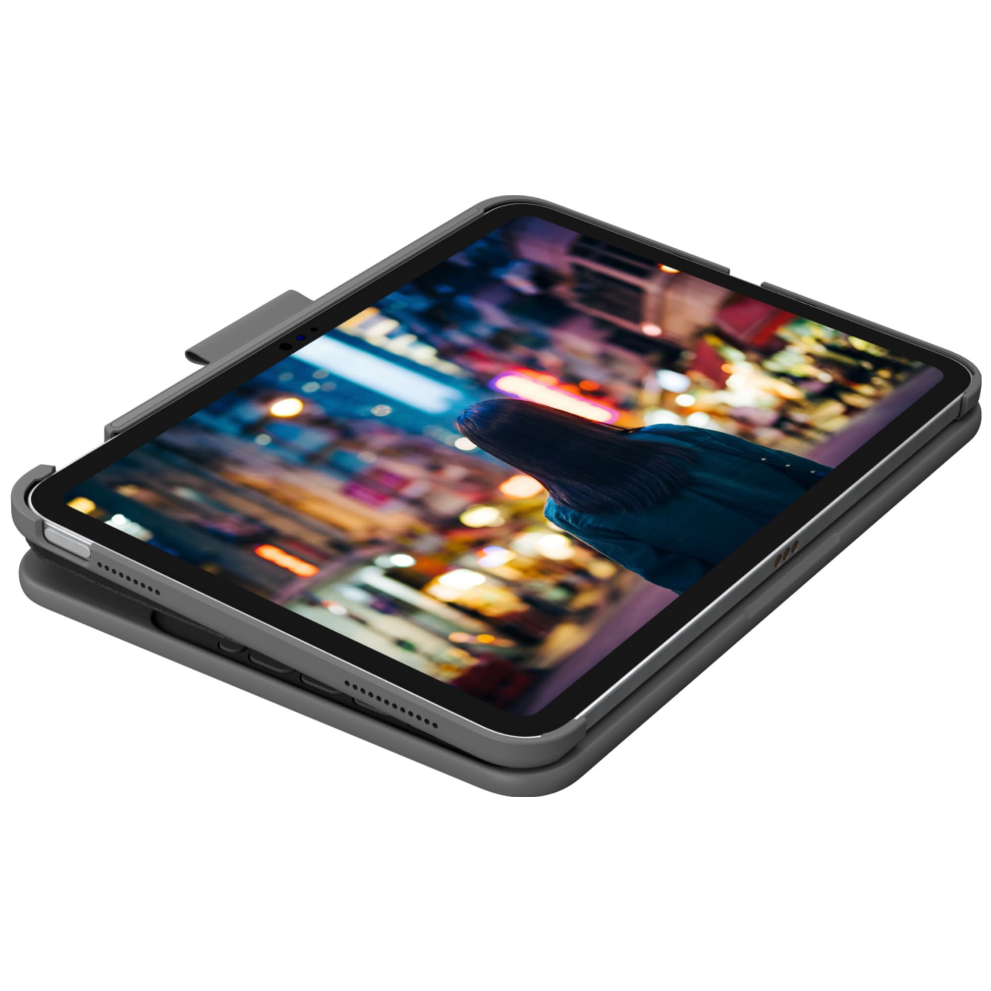 Logitech iPad (10. Generation) Tastatur-Case | Slim Folio mit integrierter kabelloser Tastatur (Grafit) - Pan Nordic Layout, Graphite