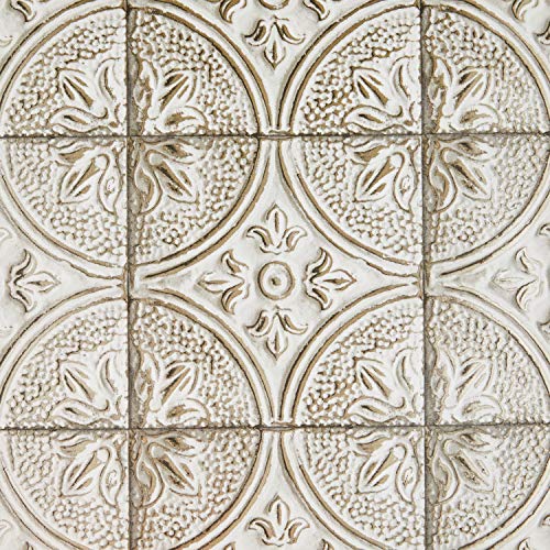 Brewster Brasserie Tin Ceiling Tile Wallpaper, Paper, White, 20.5-Inch x 33 ft - Image 2