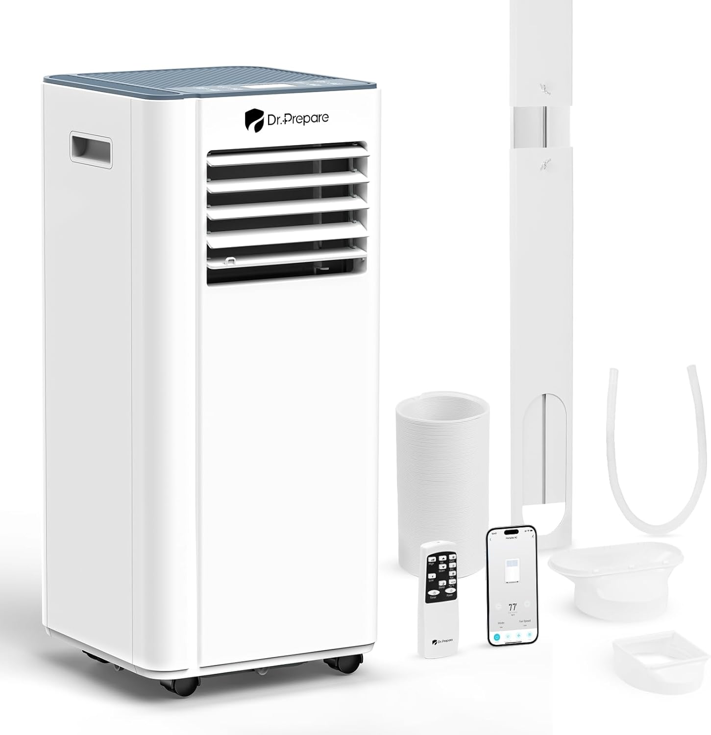 DR.PREPARE 10,000 BTU Portable Air Conditioner with WiFi, 4-in-1 Portable AC Unit, Remote Control, Fast Cooling, 24H Timers with Fan & Dehumidifier, Window kit, Cools Up to 450 sq. ft for Rooms DR.PREPARE 10,000 BTU Portable Air Conditioner with WiFi, 4-in-1 Portable AC Unit, Remote Control, Fast Cooling, 24H Timers with Fan & Dehumidifier, Window kit, Cools Up to 450 sq. ft for Rooms