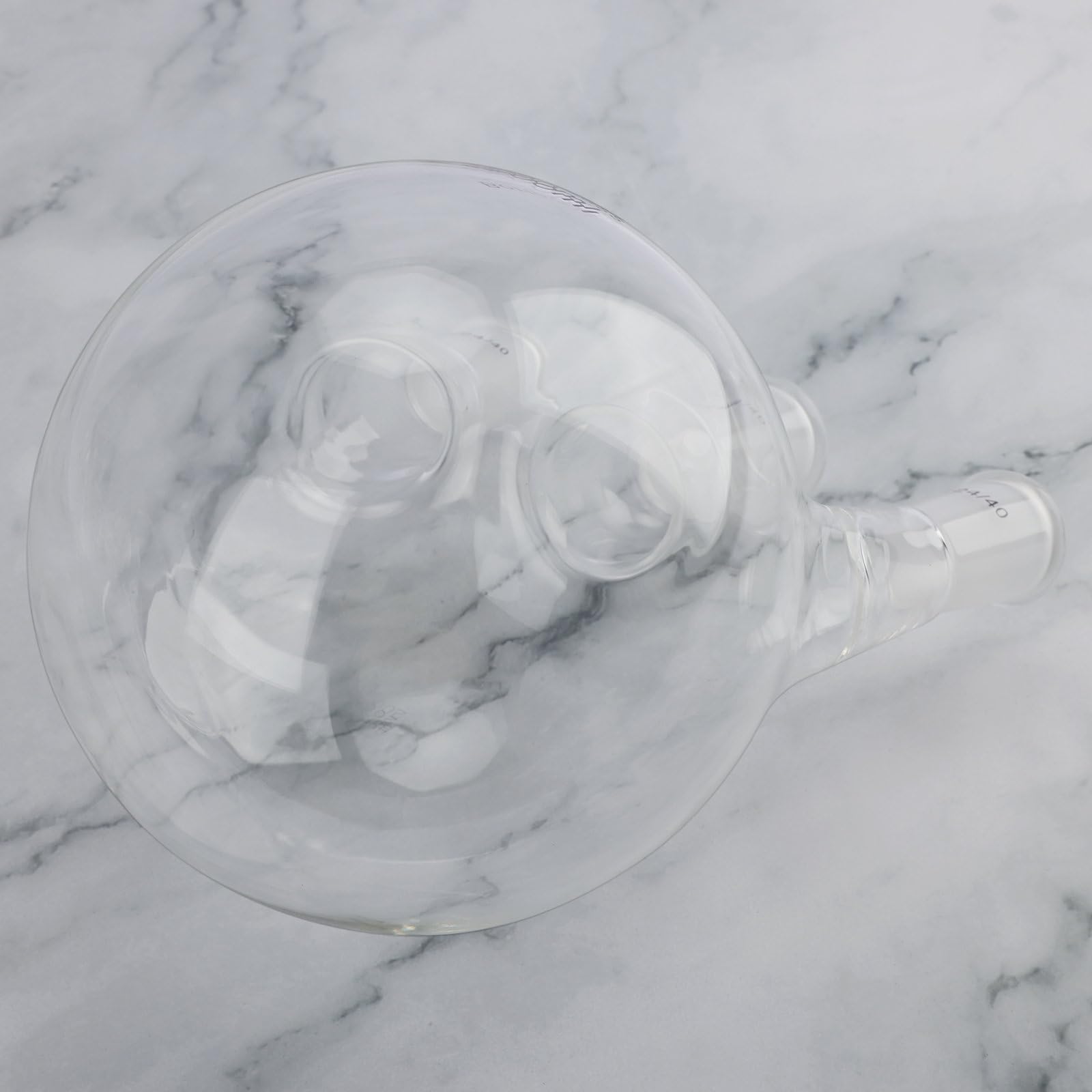 BorinGlass Dreihals-Rundkolben, Glas-Siedekolben mit drei Hälsen und 24/40 Standard-Schliff-Außenverbindungen, 2000 ml
