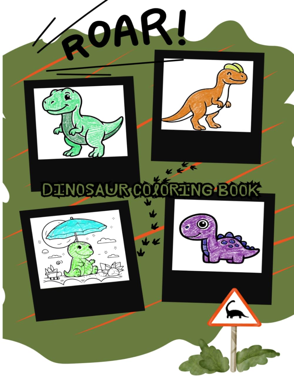 Roar!! Dinosaur coloring book