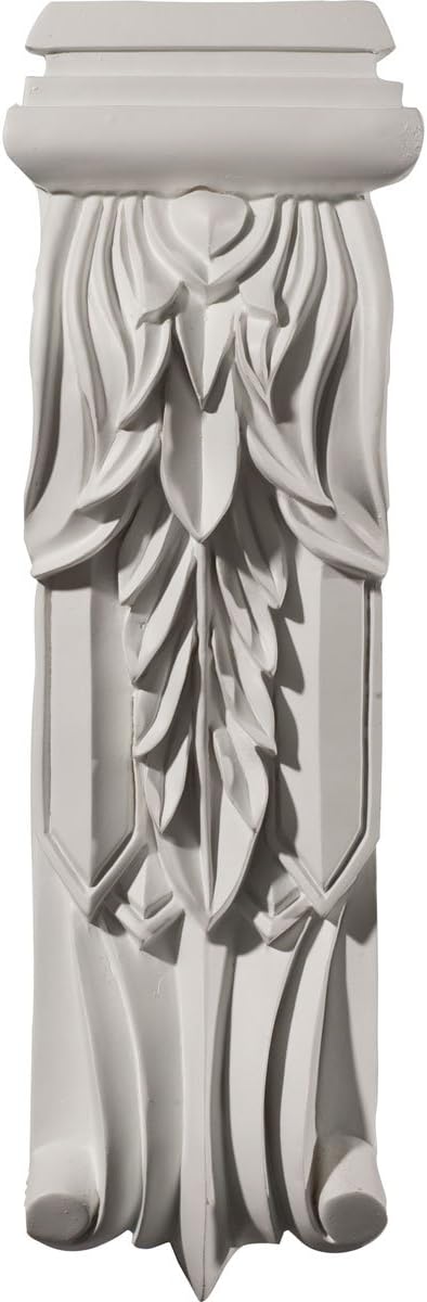 Ekena Millwork COR04X02X15LF 4 7/8-Inch W x 2 3/4-Inch D x 15 1/4-Inch H Leaf Drop Corbel , White