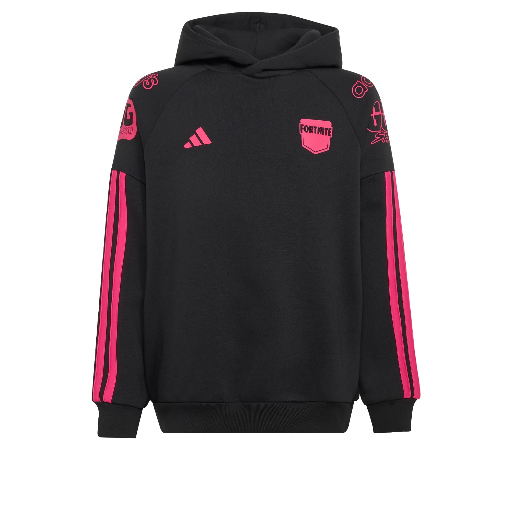 adidas Unisex Kids X Fortnite Hoodie Sweatshirt, black/real magenta, 5-6 Years