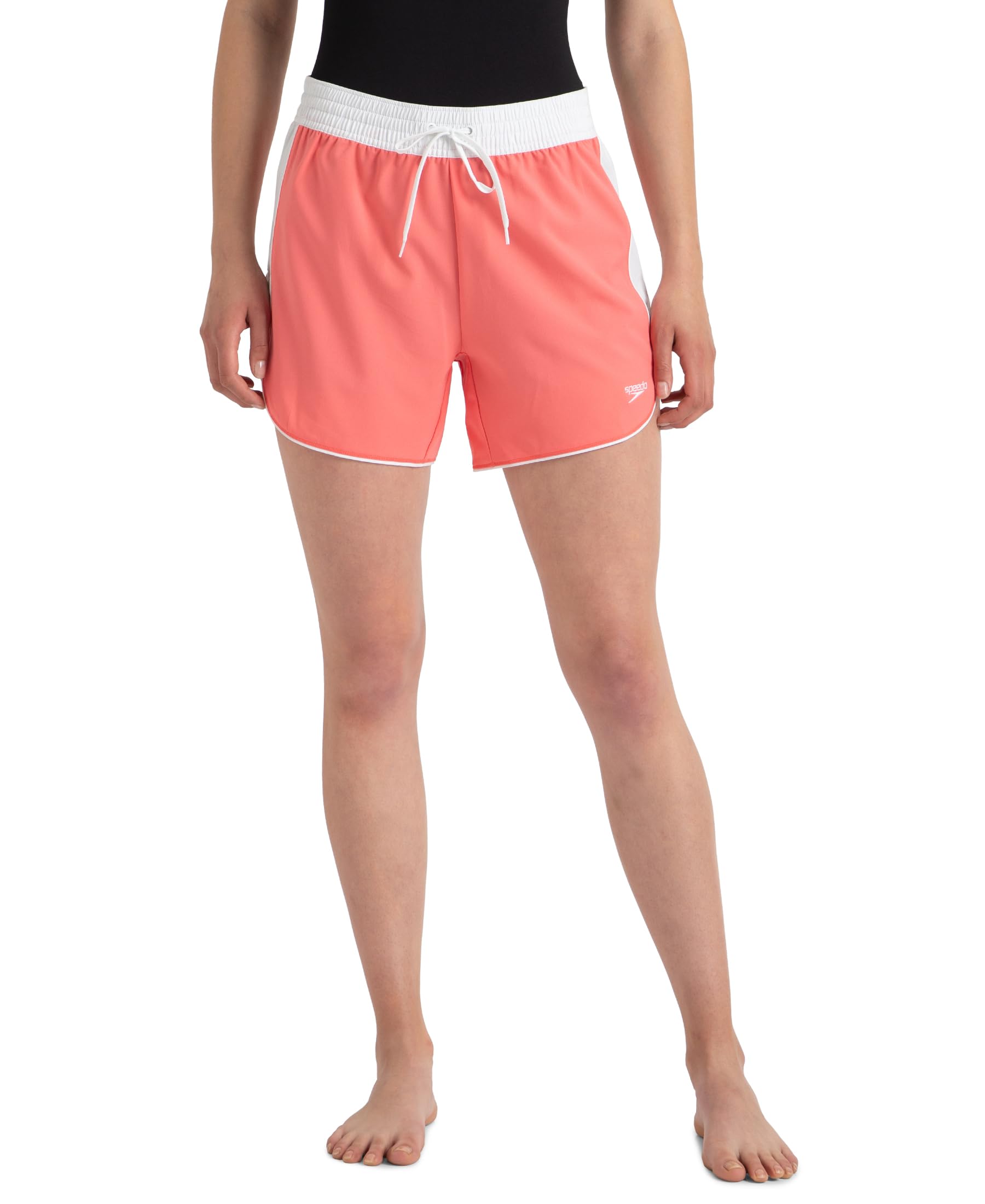 speedo Women's 4 Way Comfort Stretch Leisure Printed Watershorts with Side Pockets | 100% Recycled Polyester | Water Repellent | Water Draining Mesh | Leisure Beachwear Shorts-picture-4