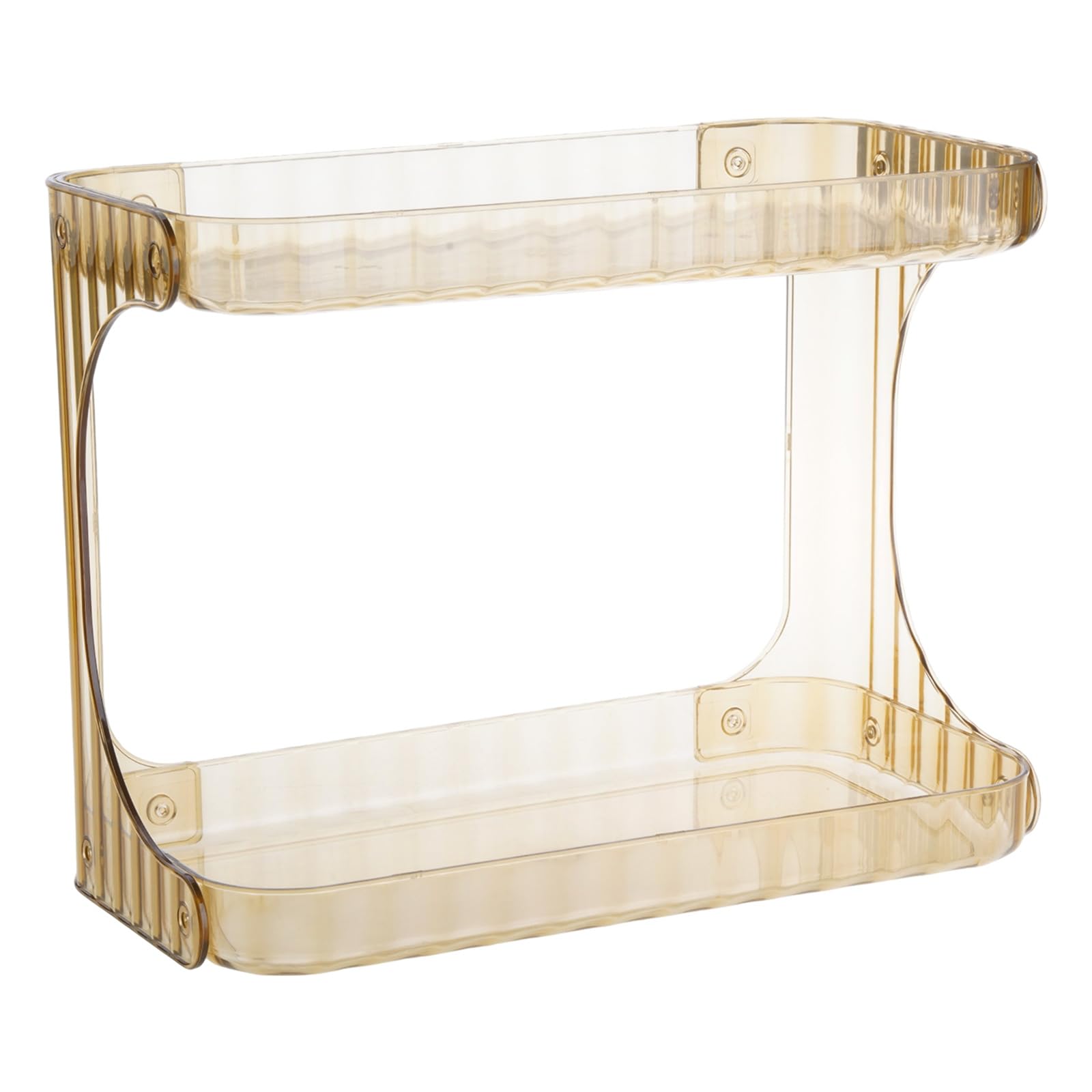 LUCKGONI Elegant Double Layer Bathroom Shelf Organizers Sturdy Frame Secure Storage for Cosmetics for Home Decoration