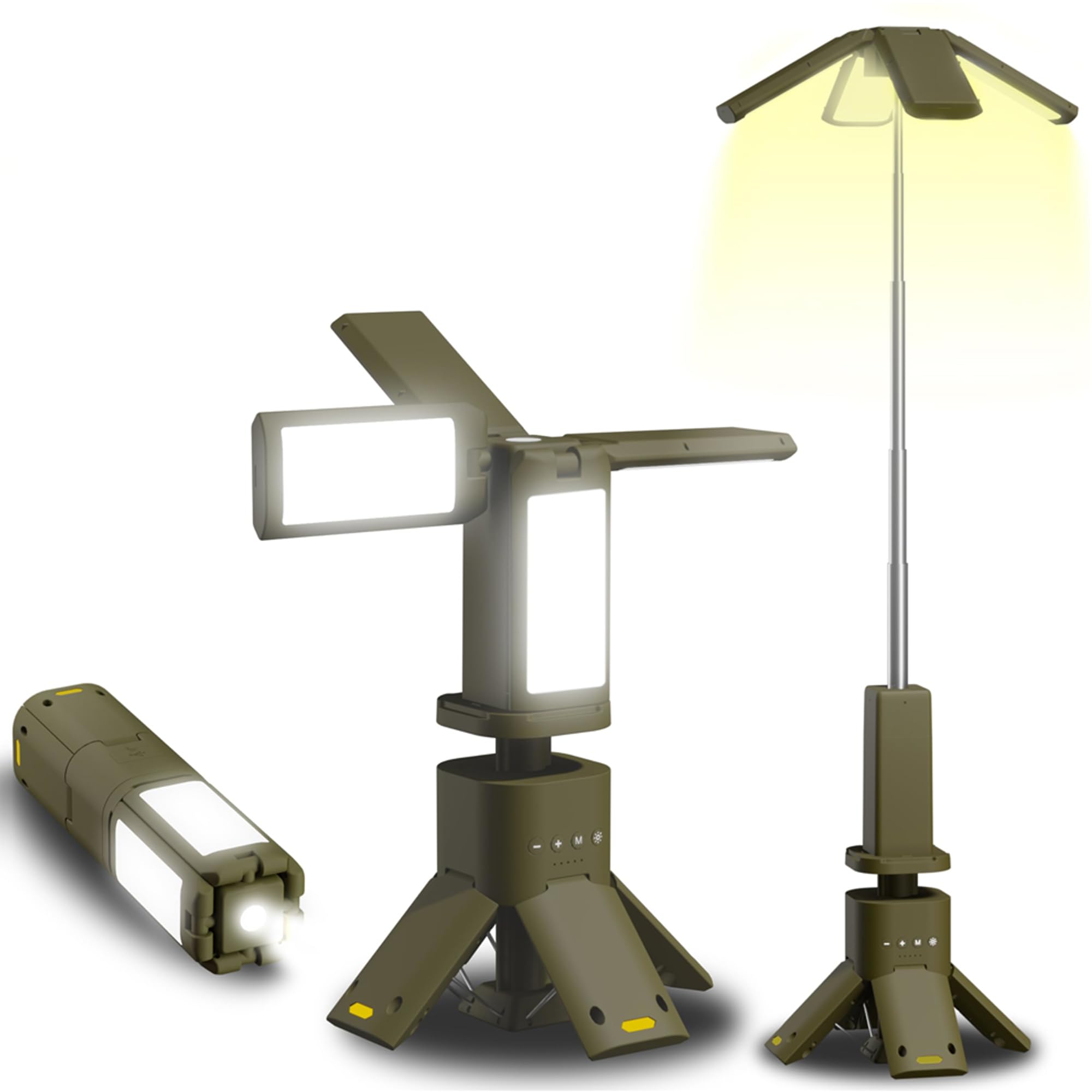 Teleskopowe oświetlenie kempingowe z akumulatorem, składana lampa kempingowa 14000 mAh, przenośny zasilacz 6000 lm, wodoodporna latarnia LED IPX5 do namiotów wewnętrznych na zewnątrz, wędrówki, awaryj