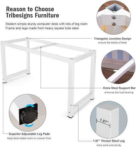 Miniatura 170 de Tribesigns - Escritorio para computadora, escritorio de oficina grande de 63 pulgadas, mesa de estudio, estación de trabajo para oficina en casa,