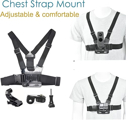Miniatura 8 de Fotoleey Kit de accesorios para Insta360 X4, X3 Selfie Stick Arnés de montaje en el pecho Chesty Vest Correa de montaje en la cabeza compatible con