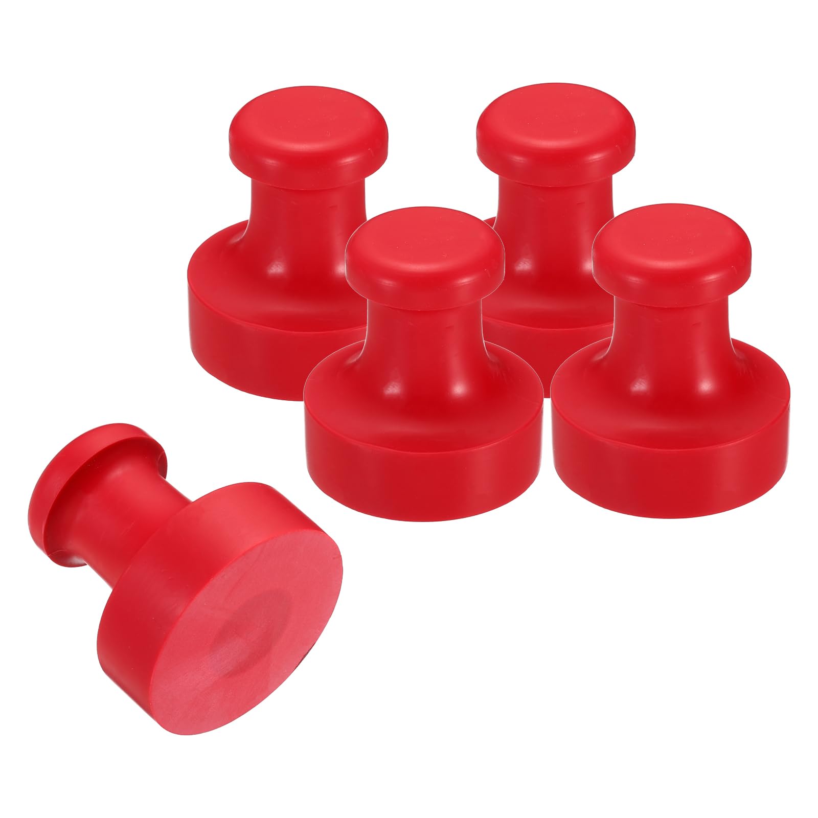 PATIKIL 50mm Stamp Rubber Round Handle, 5 Pack Rubber Knobs Stamp Mounts Drawer Pulls for Stamp Making DIY Crafting Scrapbooking Red