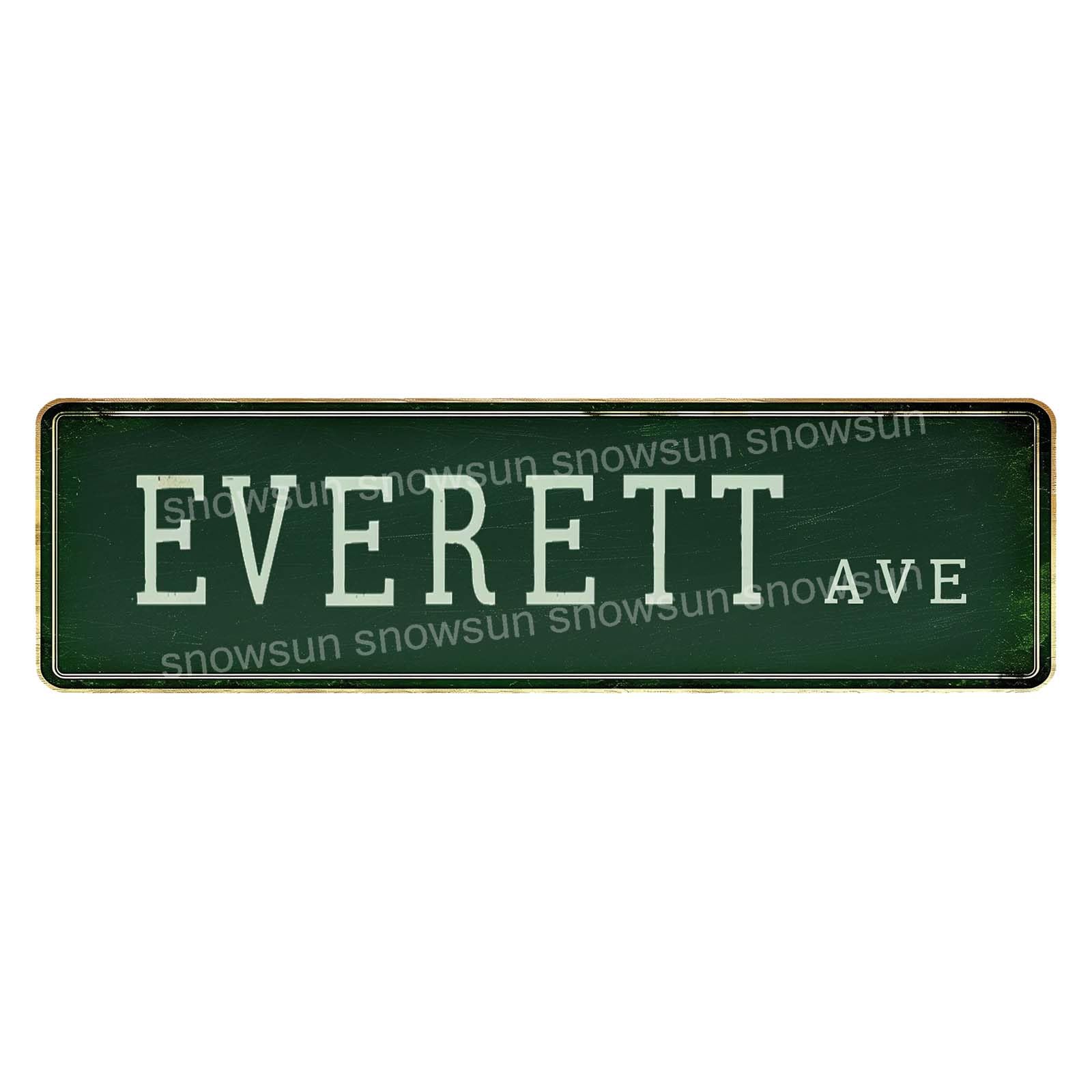 Everett Ave Vintage Tin Signs Retro Metal Sign For Home Bar Office Outdoor Garden Wall Decor 4x16 Inch