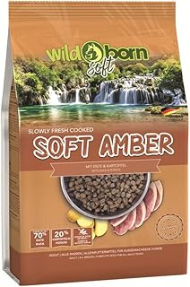 Wildborn Hundefutter getreidefrei Soft Amber 1kg | Sensitives Soft Hundefutter mit 70% frischem Entenfleisch product image