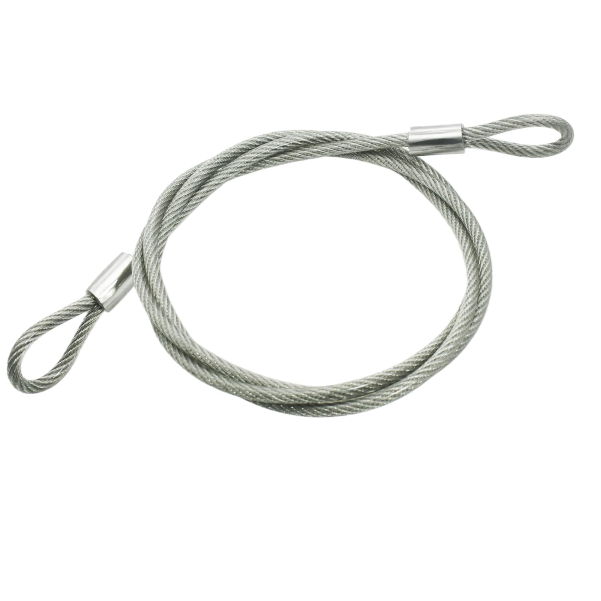 8FT 4mm Stainless Steel Security Cable Lock,Braided Steel Vinyl Coated Safety Cable Luggage Lock,Flexible Steel Cable Security Wire Rope Double Loop,Clear