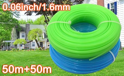 Zeqeey Universal Nylon Replacement Round Trimmer Line Grass Strimmer String Line, Diameter 1.6mm x 100m Length, 2 Roll (Green + Blue) 6 Zeqeey Universal Nylon Replacement Round Trimmer Line Grass Strimmer String Line, Diameter 1.6mm x 100m Length, 2 Roll (Green + Blue) - Image 6