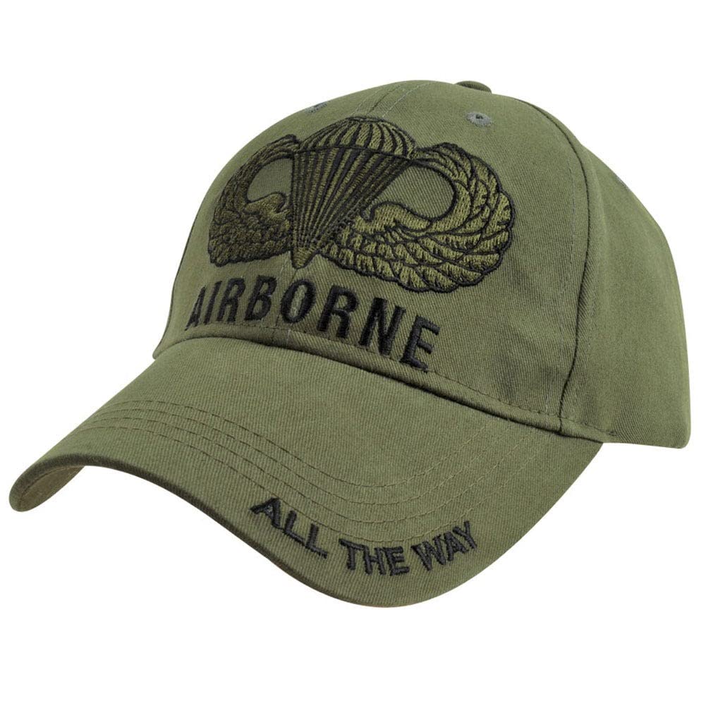 Airborne paratrooper hat Jump Wings Badge Hat, Od Green, One size