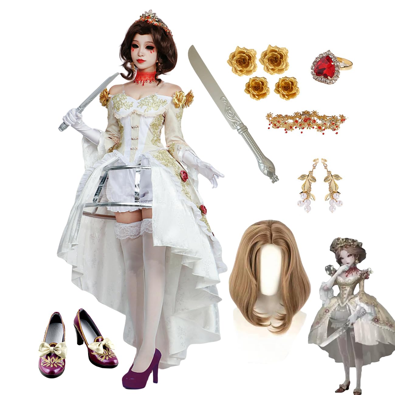 Amazon.co.jp: [HAOJEE]第五人格 紅夫人コスプレ衣装 血の女王