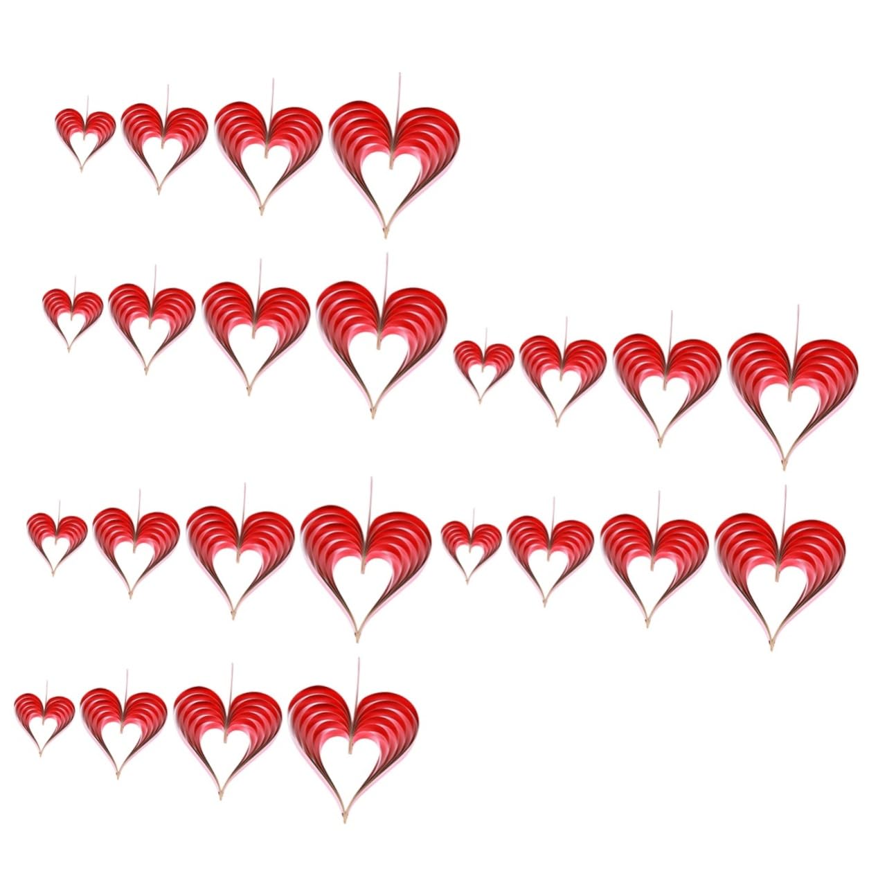 Alipis 3 Sätze DREI Dimensionale Herzförmige Ornamente Hochzeitsdekorationen Hochzeitsbogen Wandverkleidung Wand Polsterung Valentinsdekoration Valentinstag Dekorationen Rot 8 Stück * 3