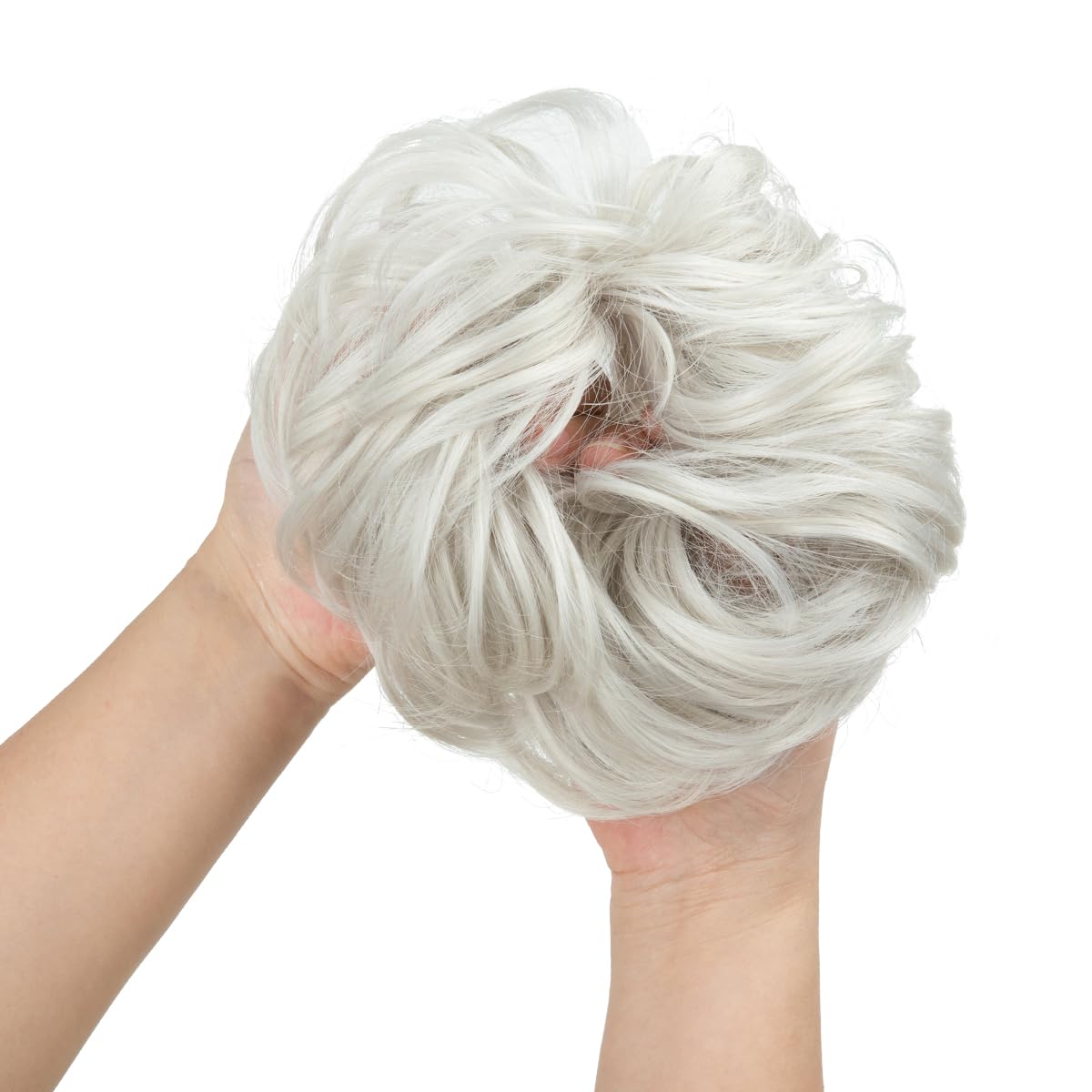SARLA Messy Hair Bun Hair Piece for Womens Synthetic Hair Buns Extension Scrunchies Hairpieces Ponytail Hair Extensions White - Image 3