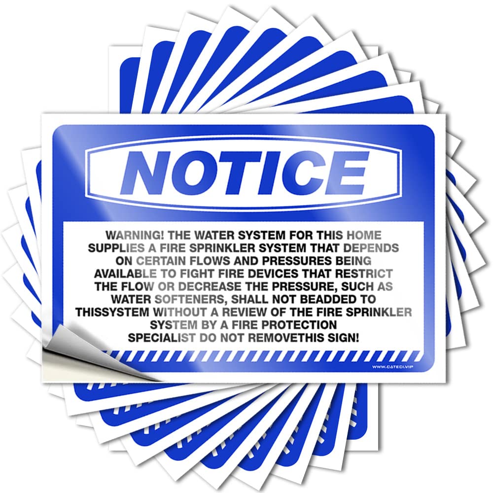 Vintage Bathroom Decor Garage Quote - Notice Warning The Water System for This Home Supplies Coastal Durable Sticker Easy Apply for Drinking Decor(6X9CM)