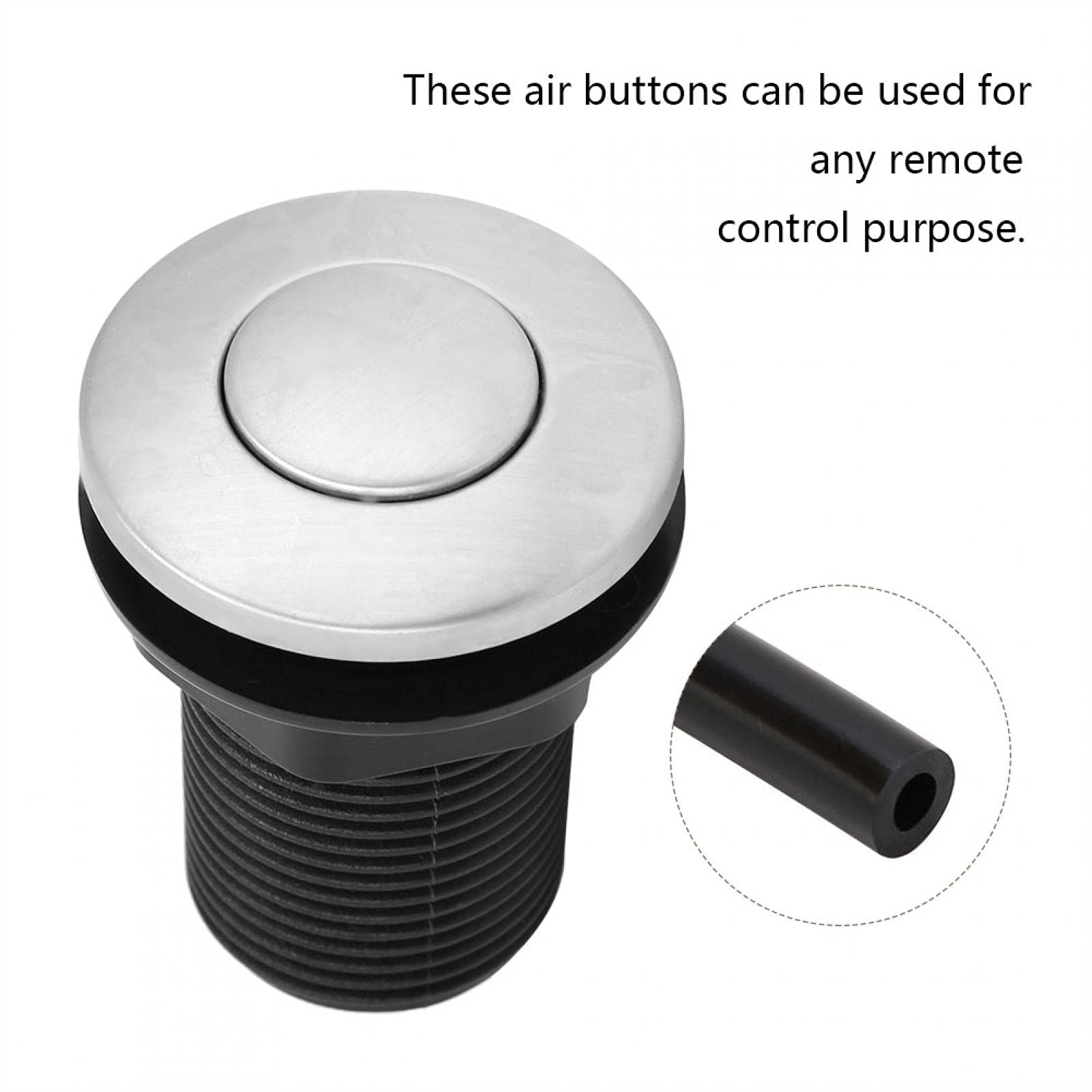 Kit d'interrupteur d'air d'élimination des déchets d'évier avec sortie unique, interrupteur d'air de rebut d'ordures en bronze huilé Bouton d'auto-verrouillage automatique, kit de tu