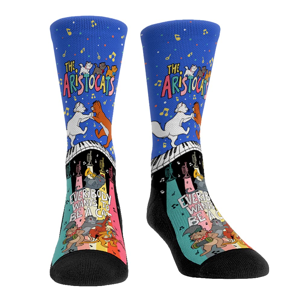 Rock 'Em Unisex The Aristocats - Everybody Wants To Be A Cat Disney Classic Movies Premium Socks, Medium