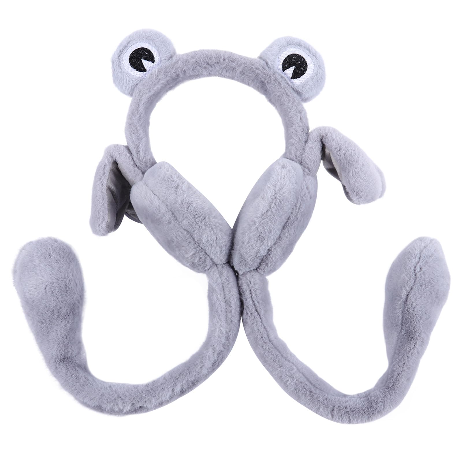 Moving Ears Plush Frog Ear Muffs for Winter Use Suitable for Women Boys and Party Performance