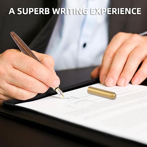 Vista 9 de cobee® Bolígrafos estilográficos de madera, pluma estilográfica de madera hecha a mano, pluma estilográfica de lujo vintage de 0.020 in, bolígrafo