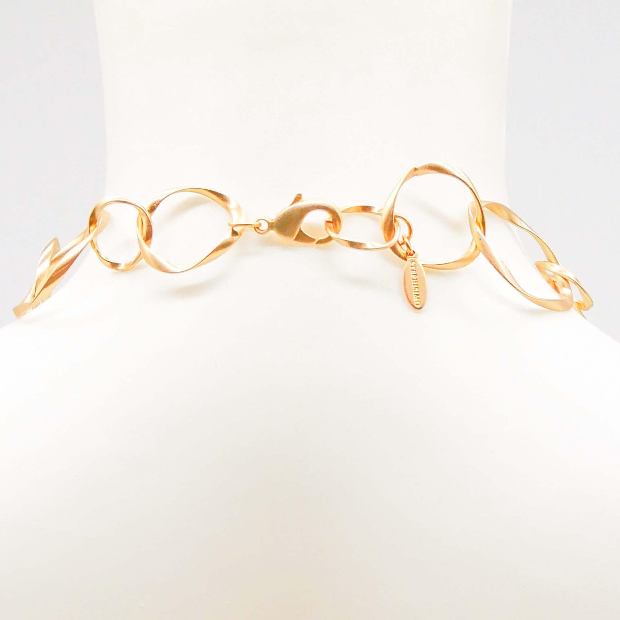 Goldkette Damen Statement Gliederkette 110 cm ohne Anhänger | Metall Halskette aus Messing Gold Kette Damenkette lang Halsketten für Frauen lange Modeschmuckketten mit Ringen Y2K
