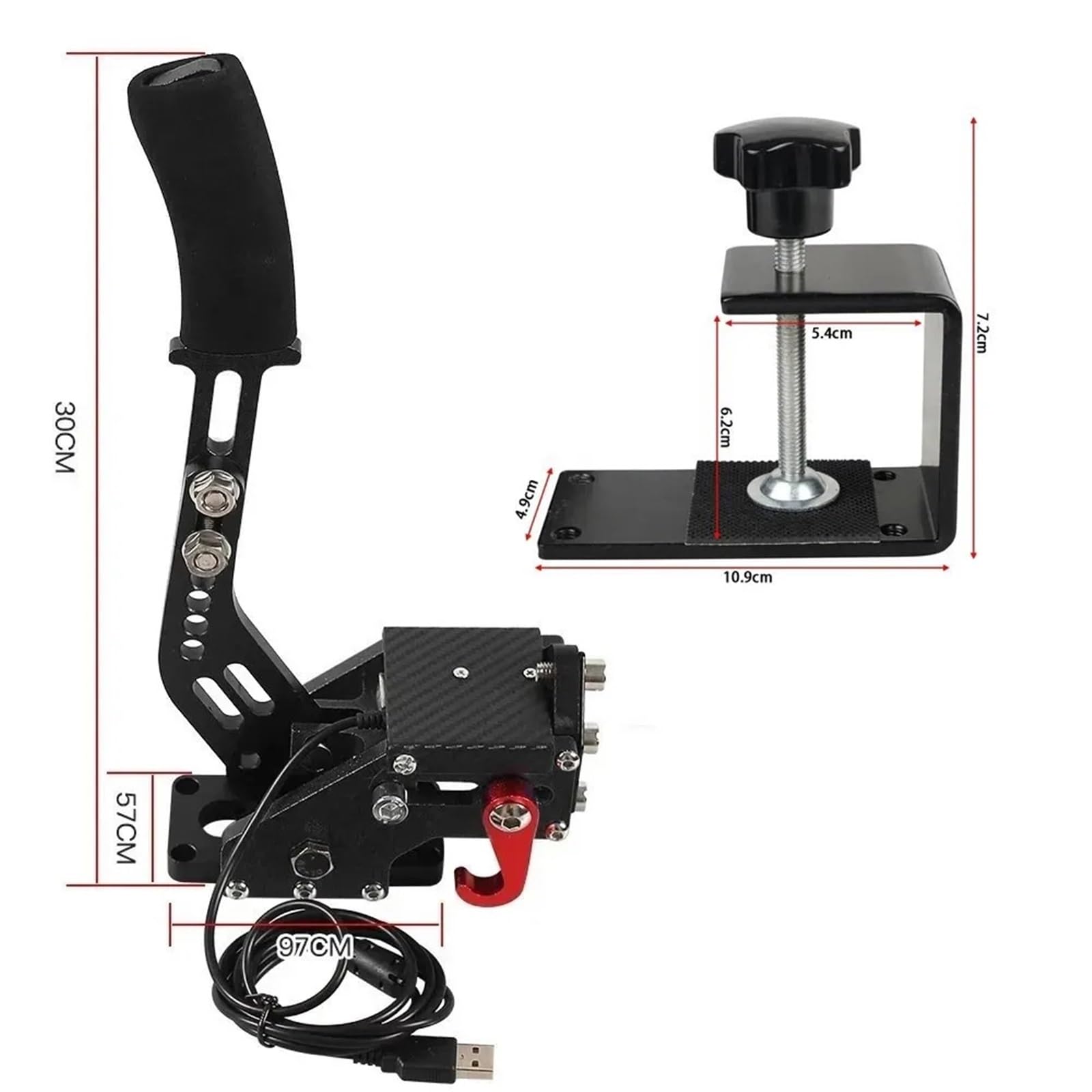Dźwignia Hamulca Ręcznego Samochodu Uniwersalny hamulec ręczny USB do gier wyścigowych i stały uchwyt do gier G29/27/25 T300 T500 na PC do gier wyścigowych Fanatecosw Dirt Rally