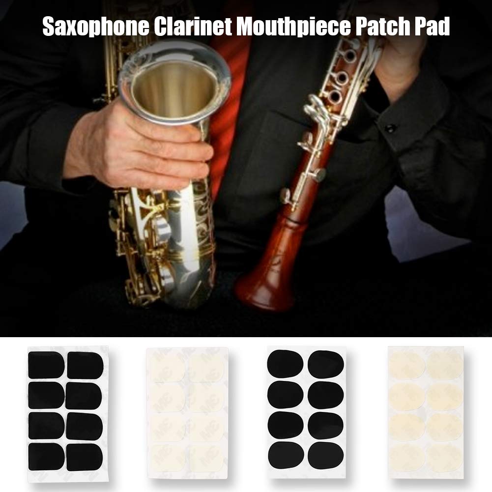 8Pcs Sax Mouthpiece Patch Pad 0.3/0.5/0.8mm Boquilla Parches Almohadillas Cojines para Clarinete y saxofón Soprano Alto Tenor