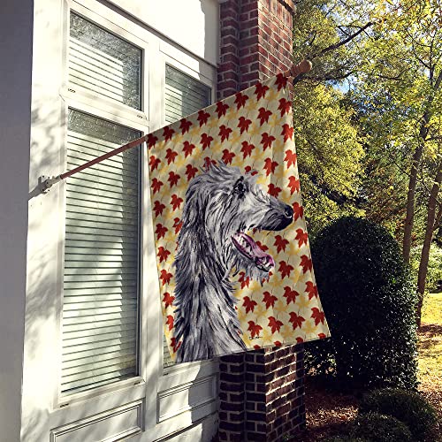 Drapeau Deerhound Fall Leaves grand format Caroline's Treasures