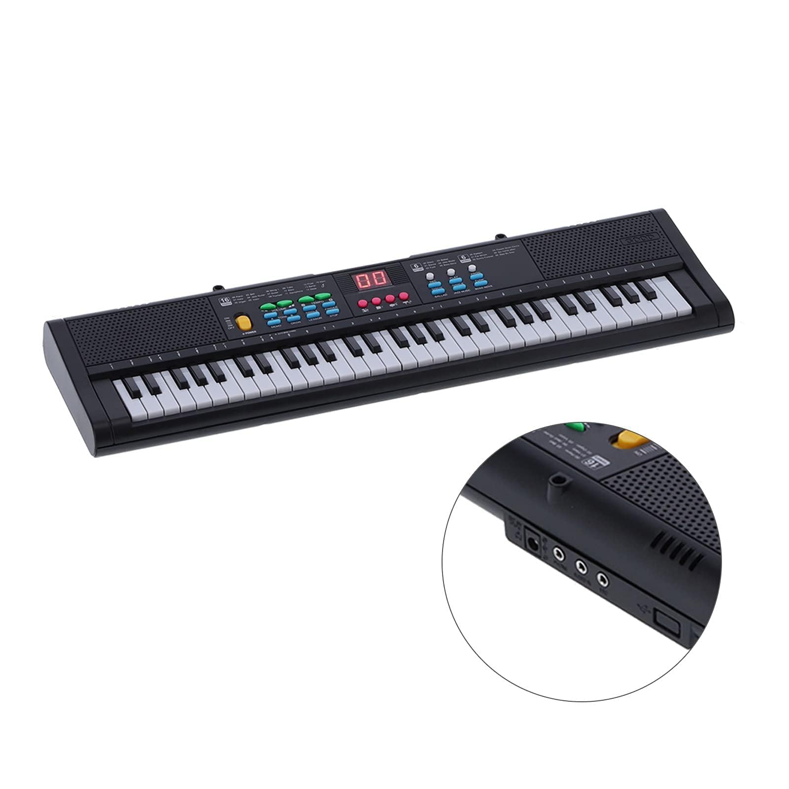 Strumento per Pianoforte a Tastiera, Multifunzionale Digitale Elettrico a 61 Tasti con Microfono MQ6186