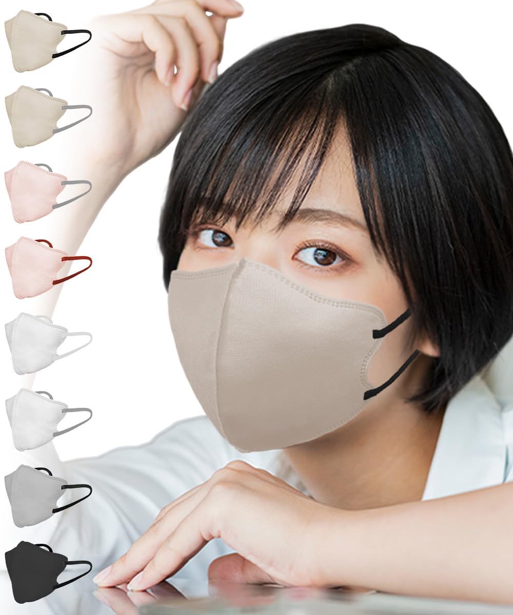 [ＴＪ ＴＲＡＤ　ＪＡＰＡＮ] 息がしやすいマスク 日本製 立体 通気性 マスク 不織布 立体マスク Old lace × black 高通気ふつう30枚
