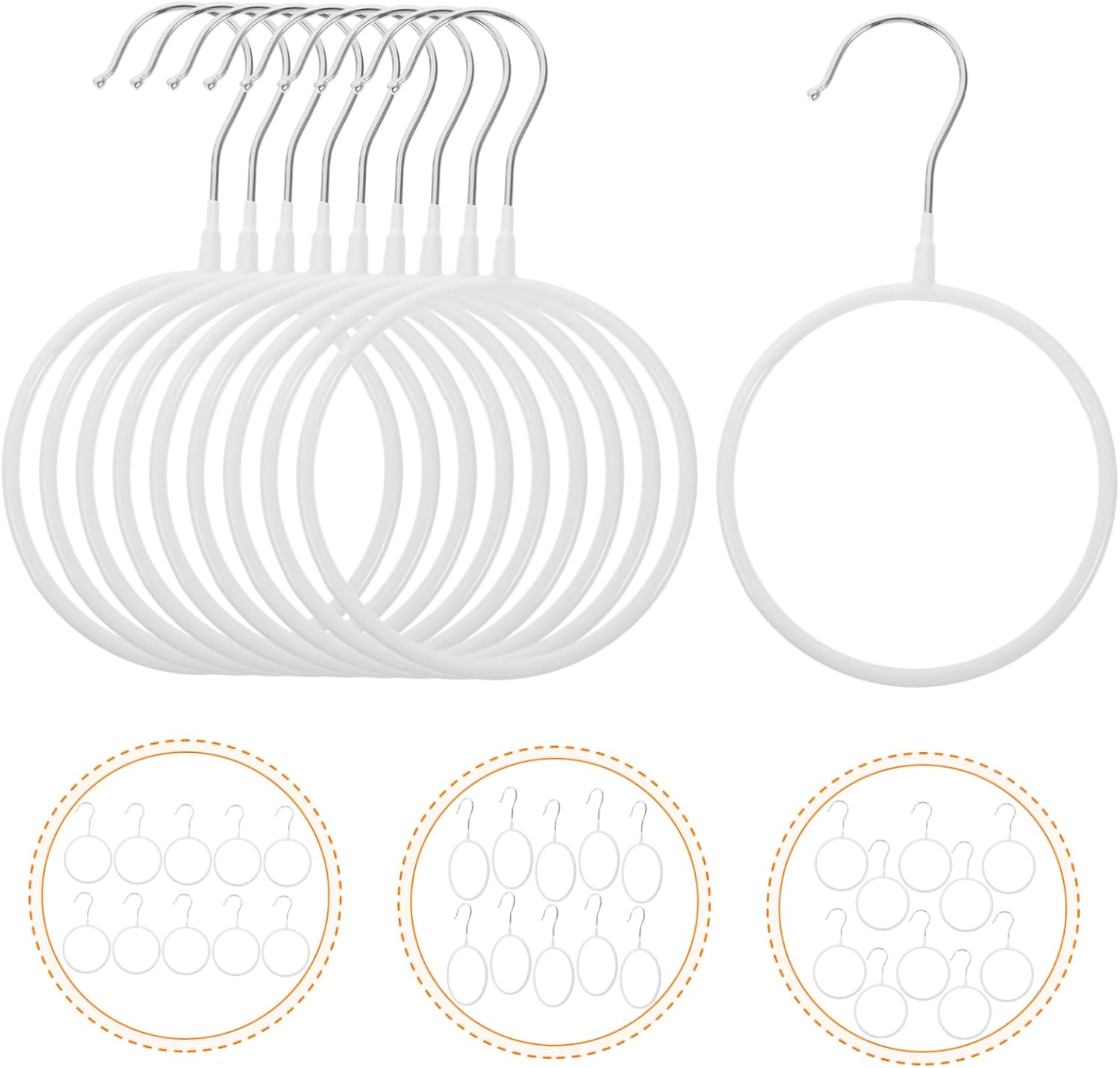 10pcs Slip Scarf Hangers for Women Winter Mantel Scarf Storage Organizer Hanging Closet Rack