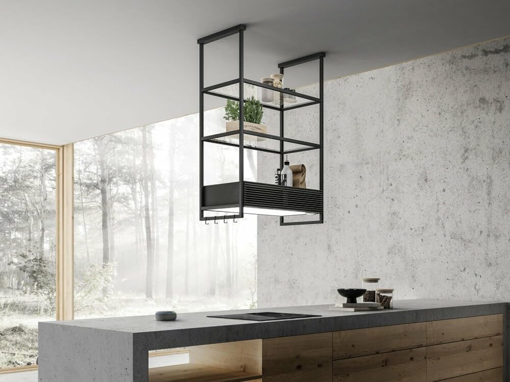 ELICA Cappa aspirante a isola OPEN SUITE SUPERIOR BL/F/80 - PRF0165965, nero satinato